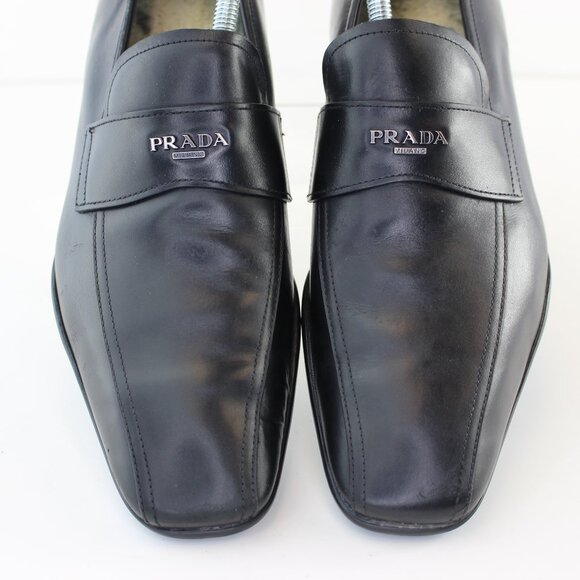 Prada Milano Smooth Calf Leather Slip On Square Toe Loafer (8.5 US) - Picture 1 of 8